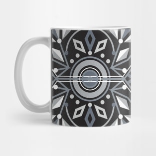 Black and White Geometric Flower Mandala Mug